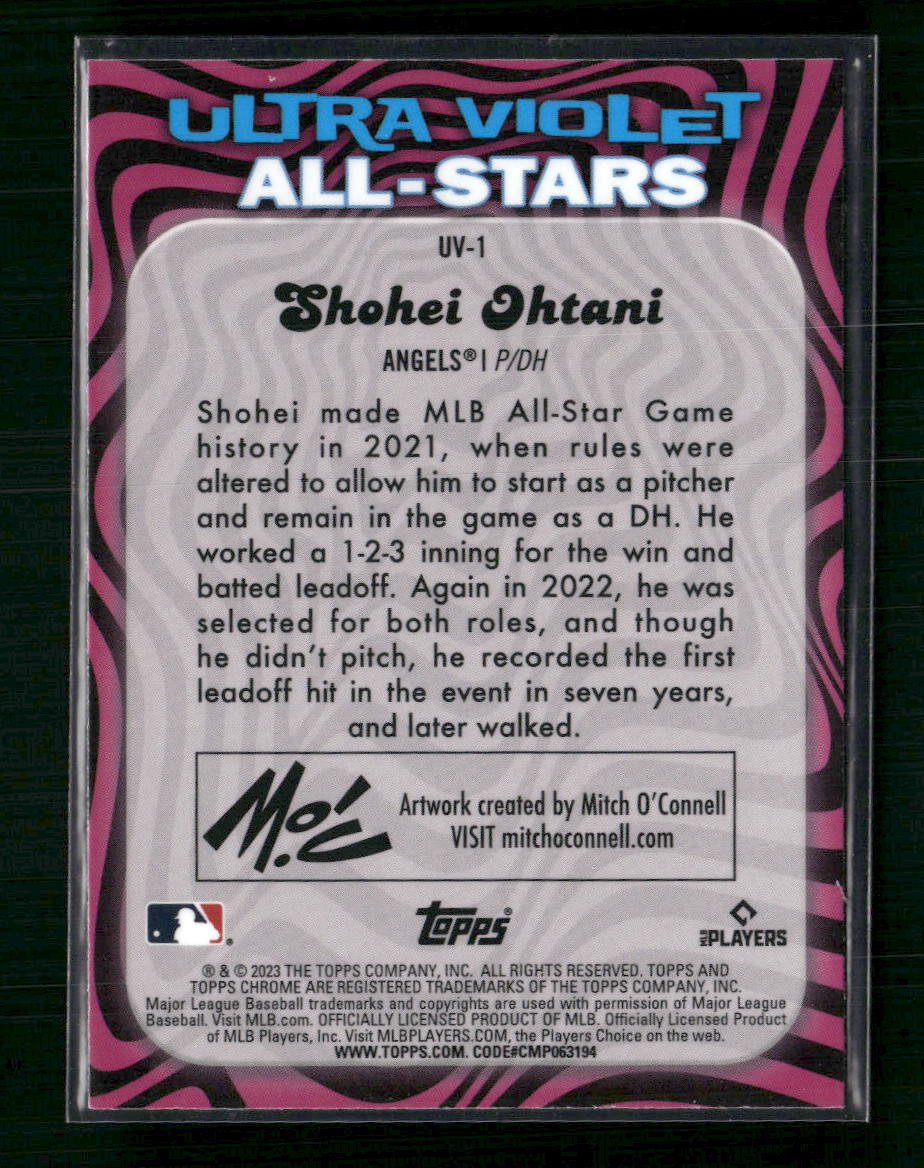 Shohei Ohtani 2023 Topps Chrome #UV-1 Ultraviolet All-Stars