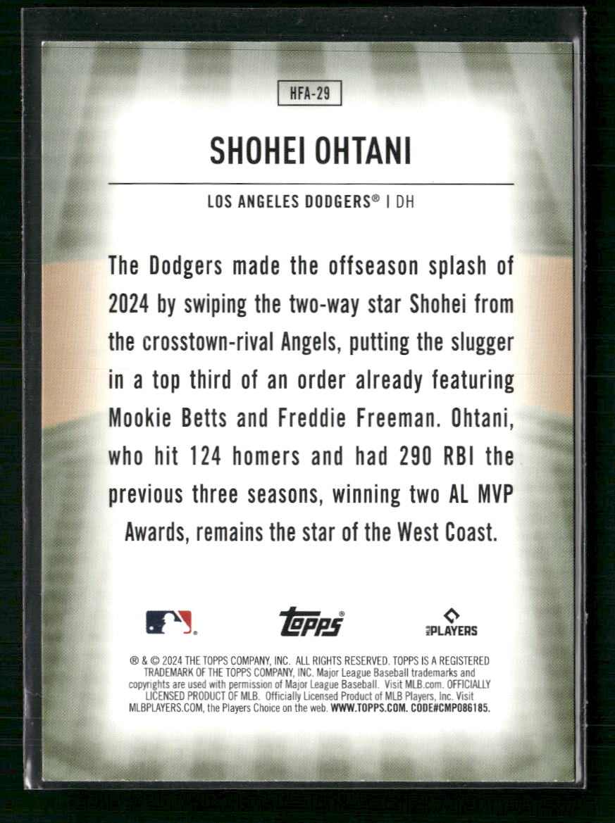 Shohei Ohtani 2024 Topps Update #HFA-29 Home Field Advantage