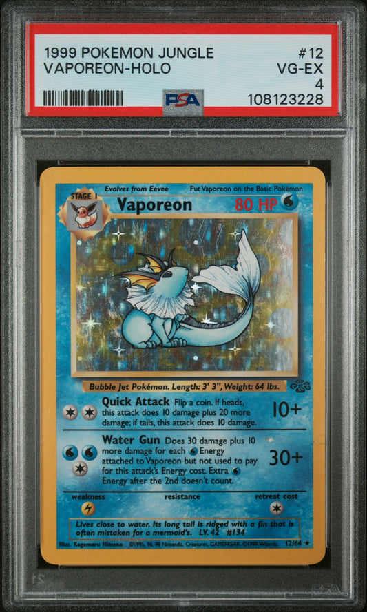 Vaporeon-Holo 1999 Pokemon Jungle #12 PSA 4 - Front