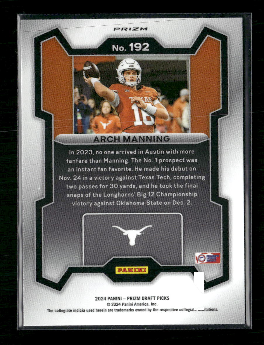 Arch Manning 2024 Panini Prizm Draft Picks #192 Red Ice