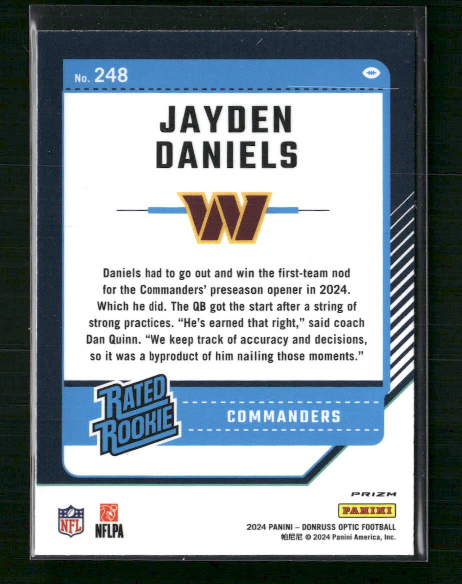 Jayden Daniels 2024 Donruss Optic #248 Holo