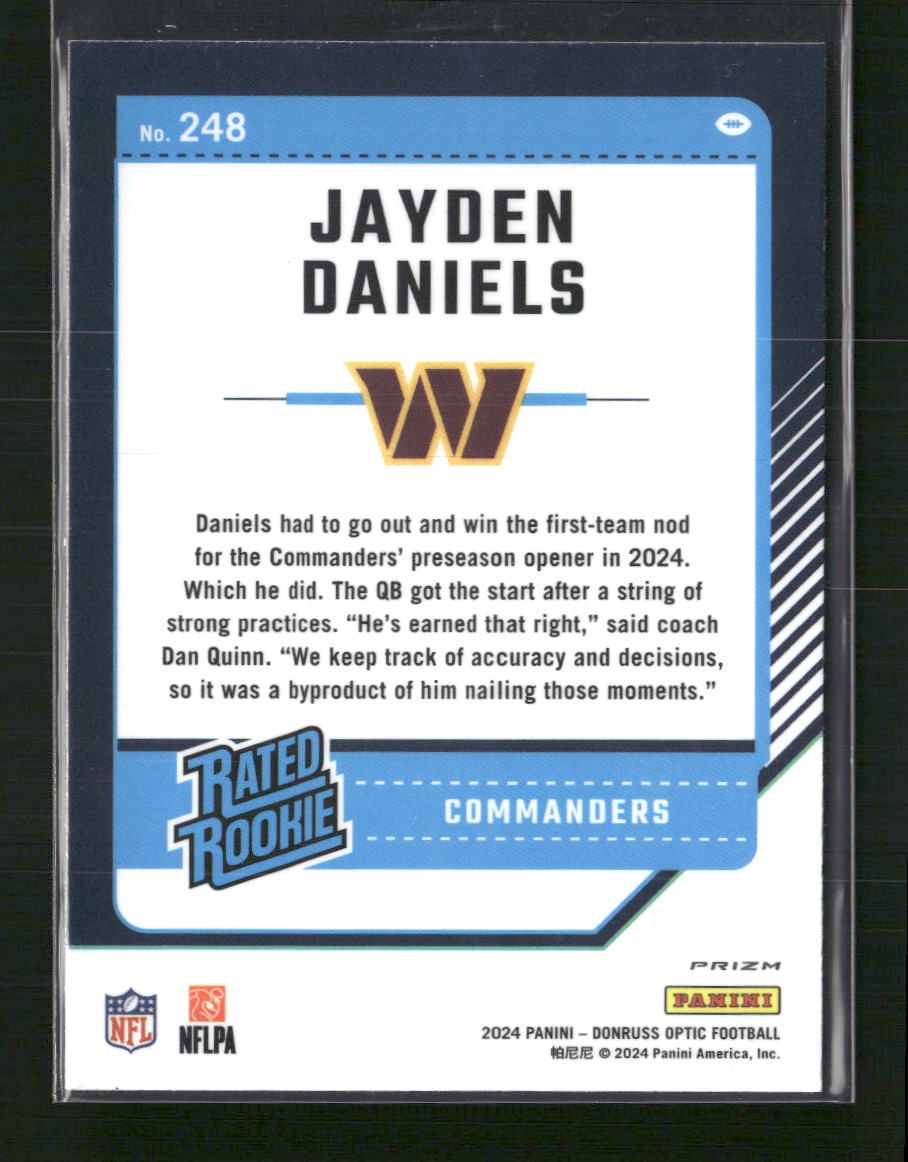 Jayden Daniels 2024 Donruss Optic #248 Holo