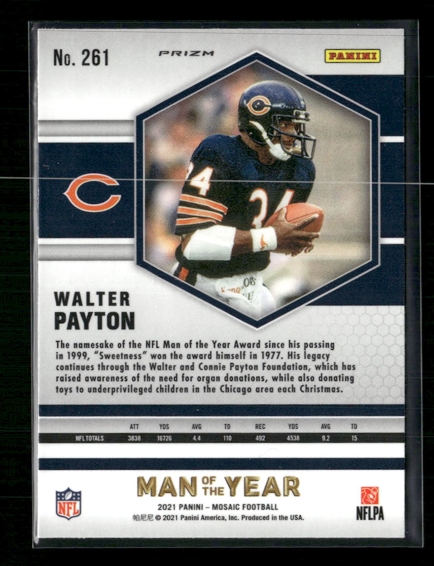 Walter Payton 2021 Panini Mosaic #261 Prizm Yellow