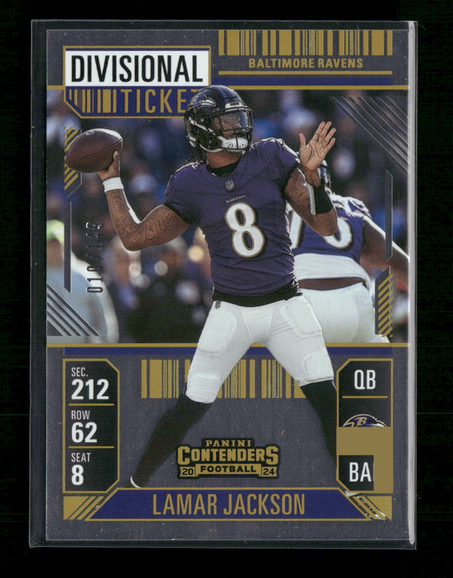 Lamar Jackson 2024 Panini Contenders #7 Divisional Ticket #/149