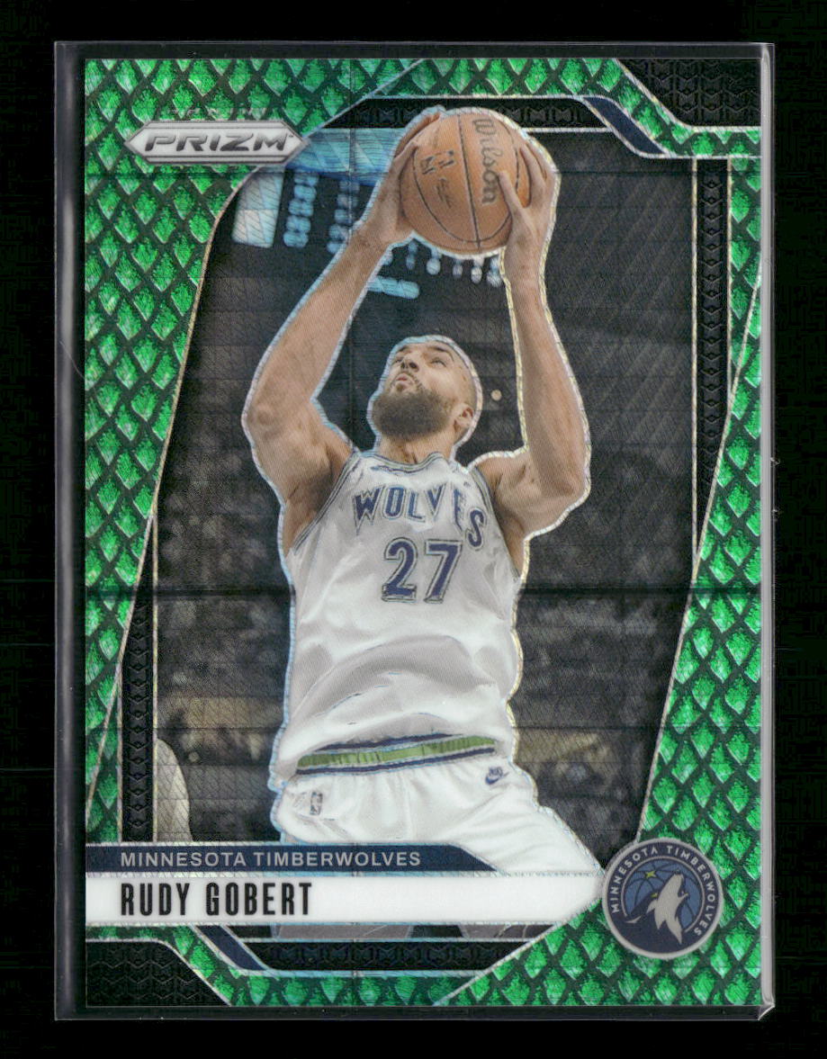 Rudy Gobert 2024-25 Panini Prizm #159 Prizms Jade Dragon Scale #/48
