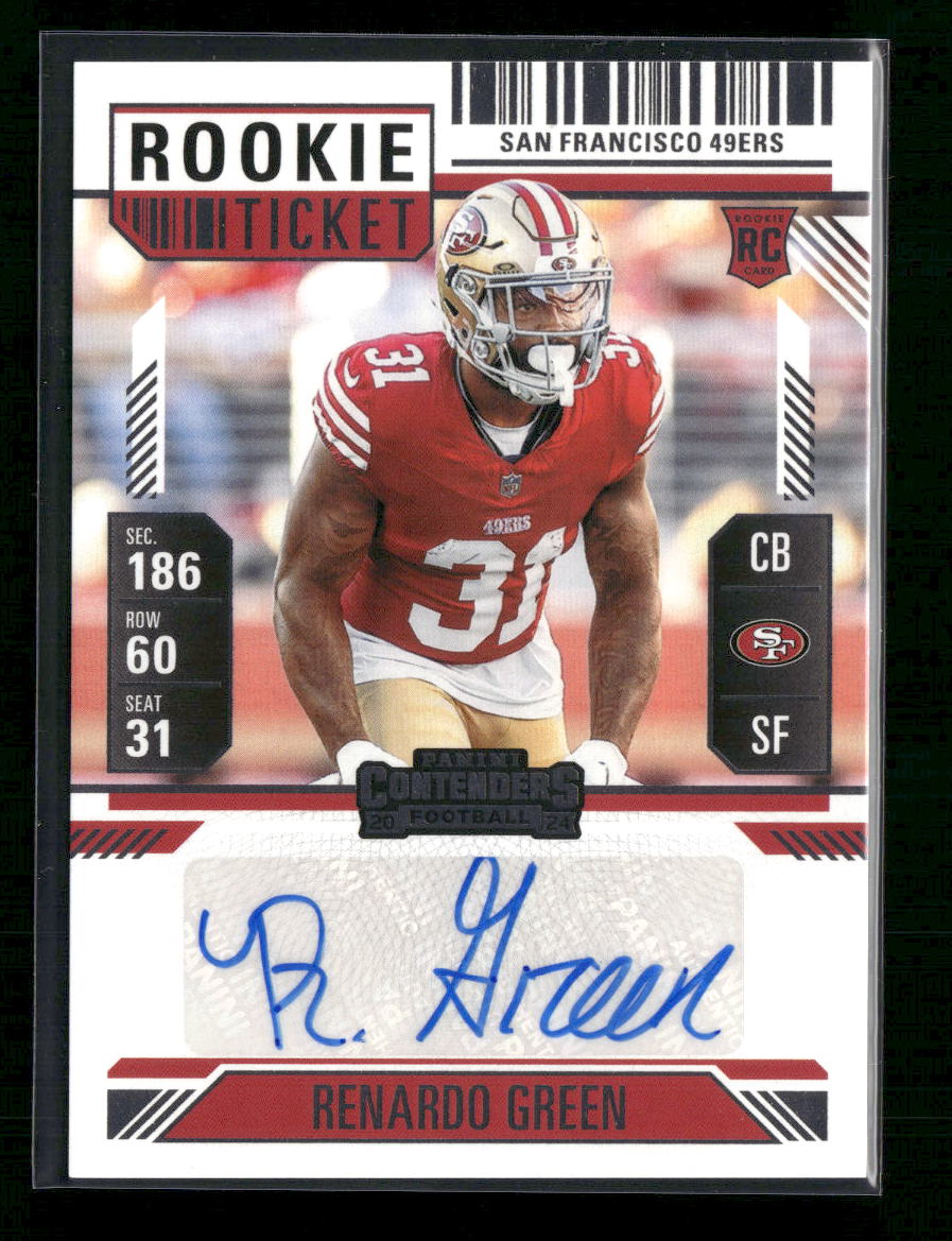 Renardo Green 2024 Panini Contenders #208 - Rookie Ticket Autograph