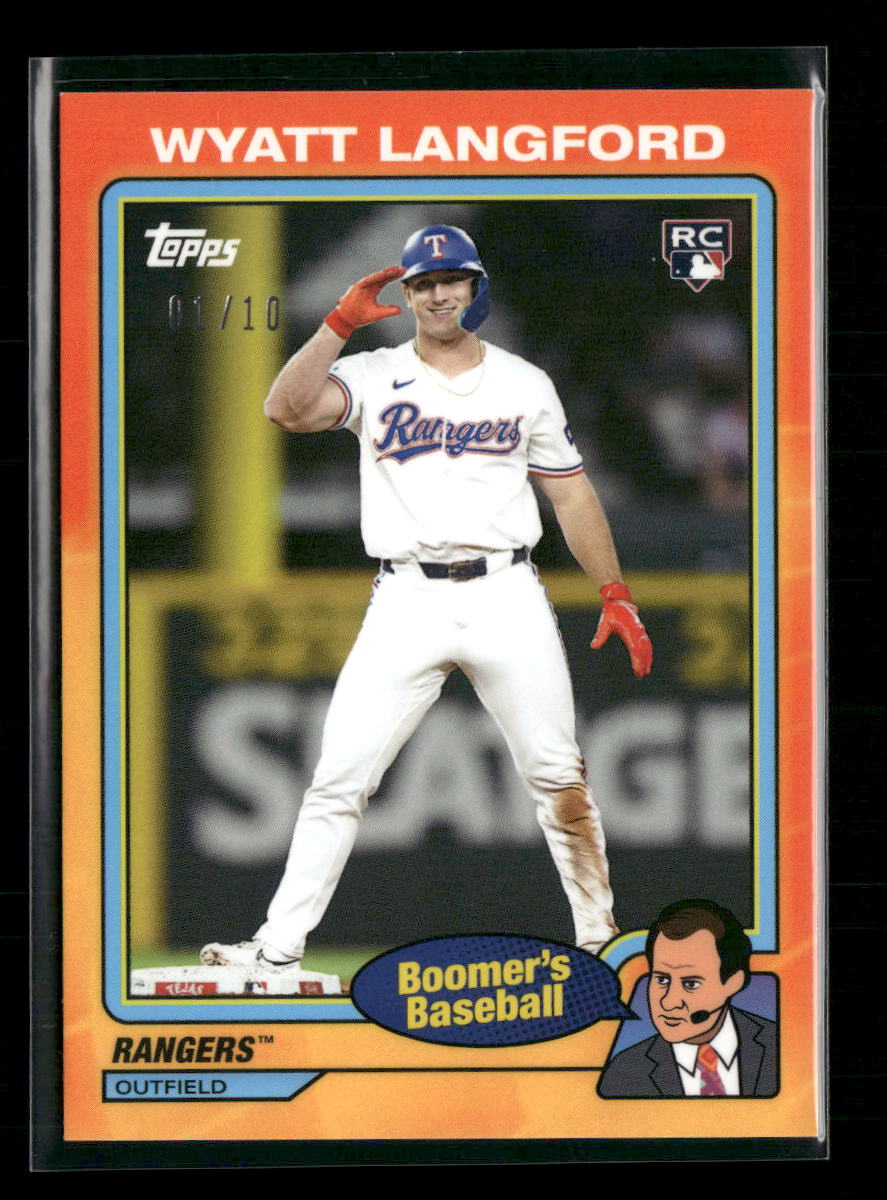 Wyatt Langford 2024 Topps x Chris Berman: Boomer's Baseball #15 Orange #/10