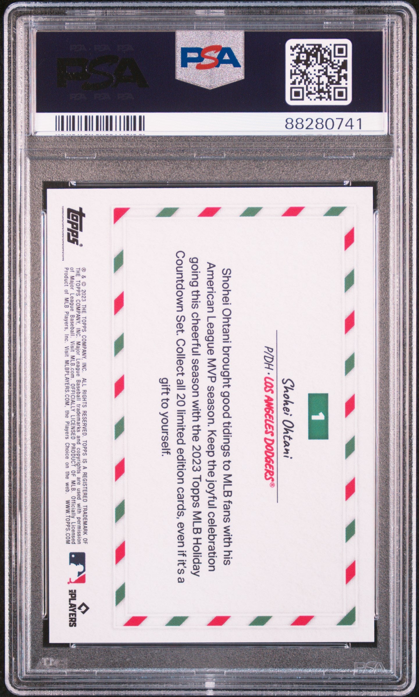 Shohei Ohtani 2023 Topps Holiday Countdown #1 PSA 10