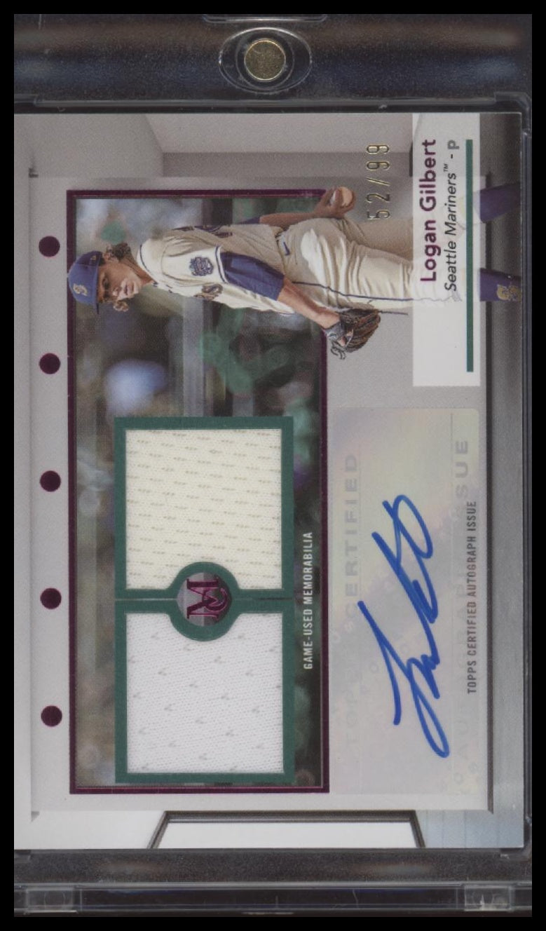 Logan Gilbert 2024 Topps #SWDRA-LG Single Player Auto Dual Relic Pink #/99