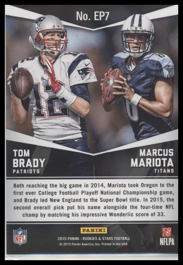 Marcus Mariota / Tom Brady 2015 Panini