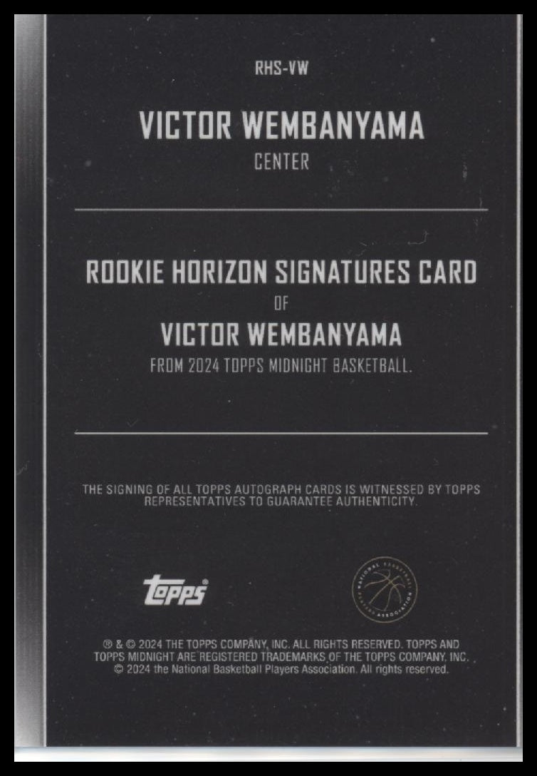 Victor Wembanyama 2023-24 Topps Midnight Rookie Auto #/75
