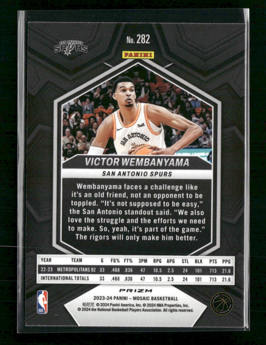 Victor Wembanyama San Antonio Spurs 2023-24 Panini Mosaic City Edition Rookie