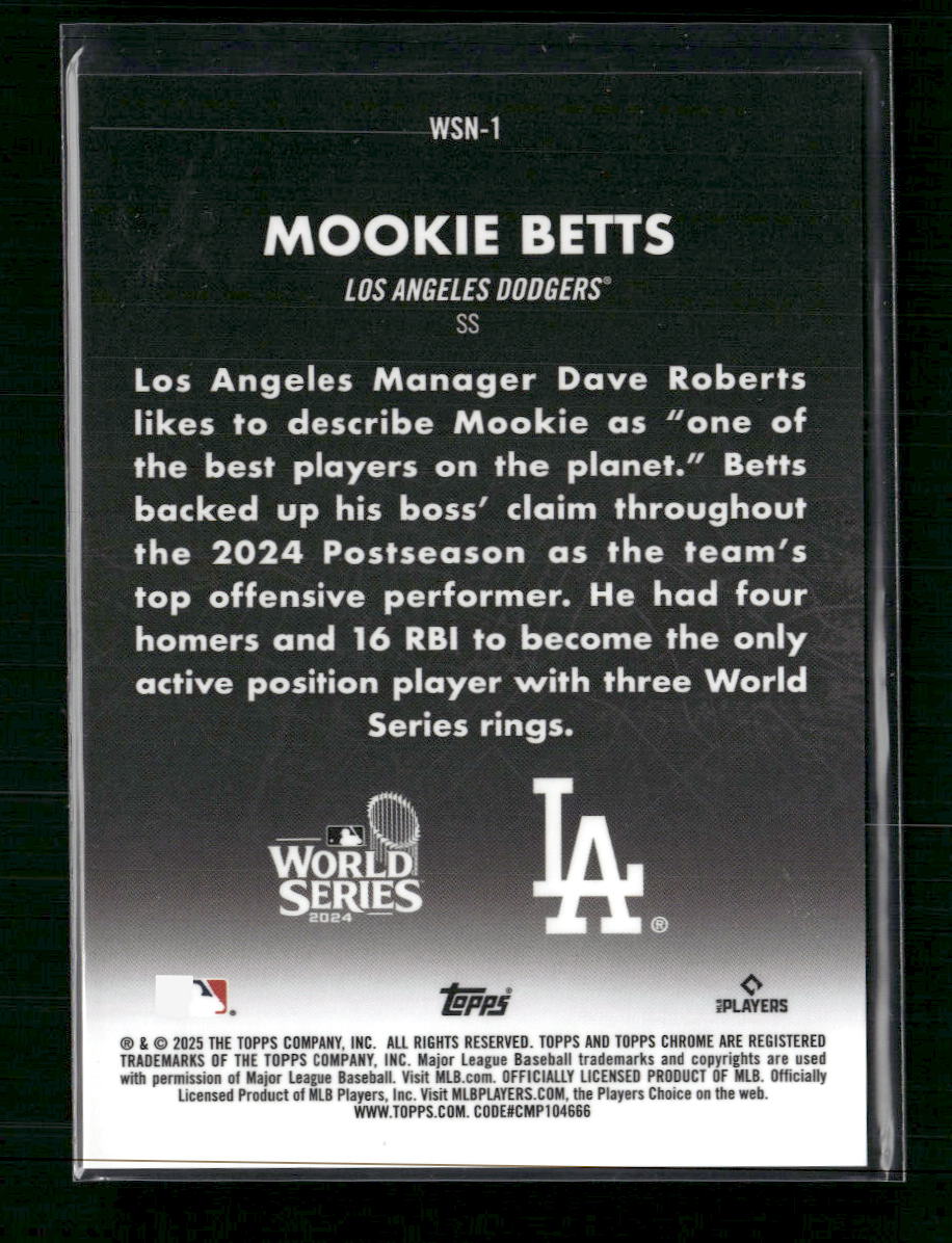 Mookie Betts 2025 Topps Chrome #WSN-1 World Series at Night