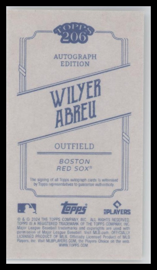 Wilyer Abreu 2024 Topps 206 #NNO Auto