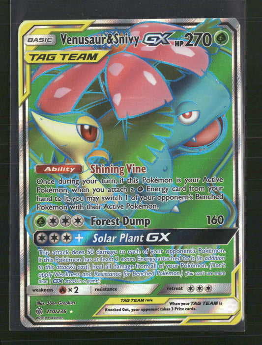 Venusaur & Snivy GX (Full Art) SM - Cosmic Eclipse #210/236