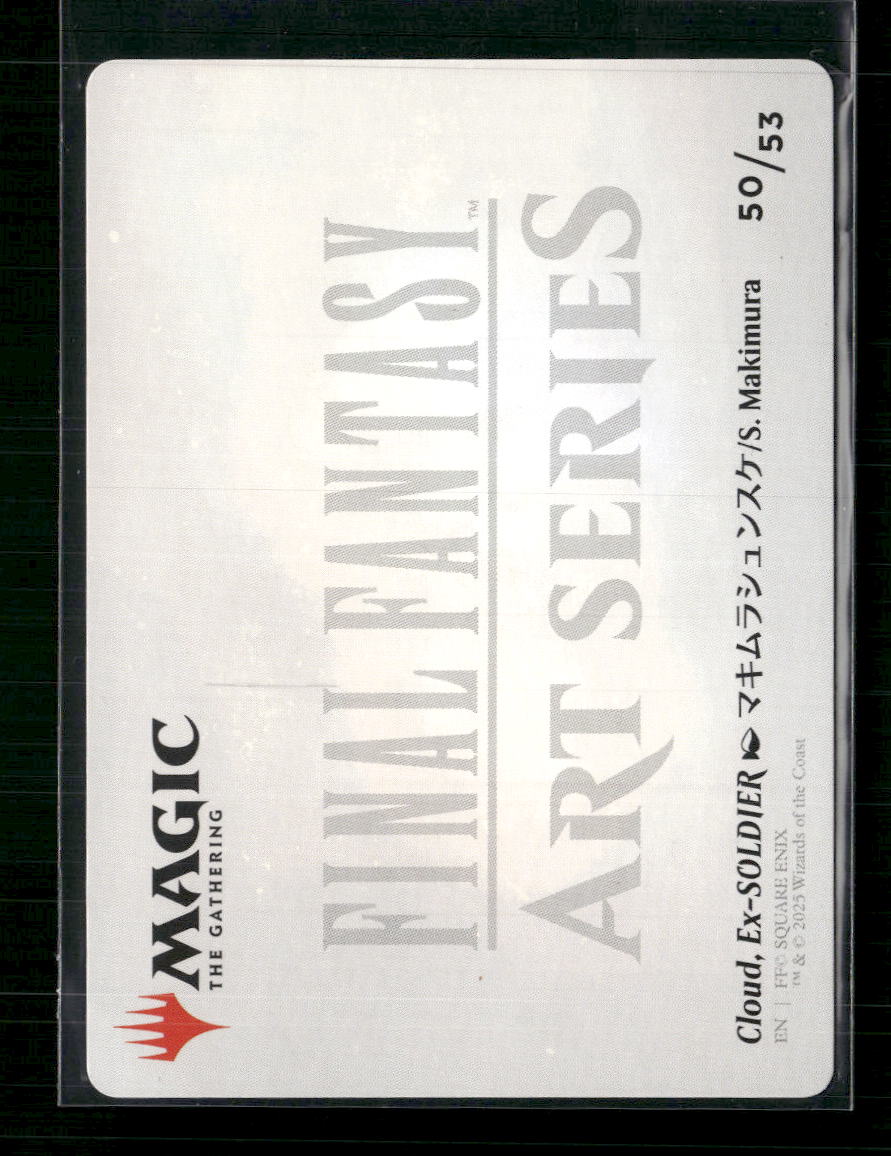 Cloud, Ex-SOLDIER Art Card (Gold-Stamped Signature) FINAL FANTASY #50 - Back