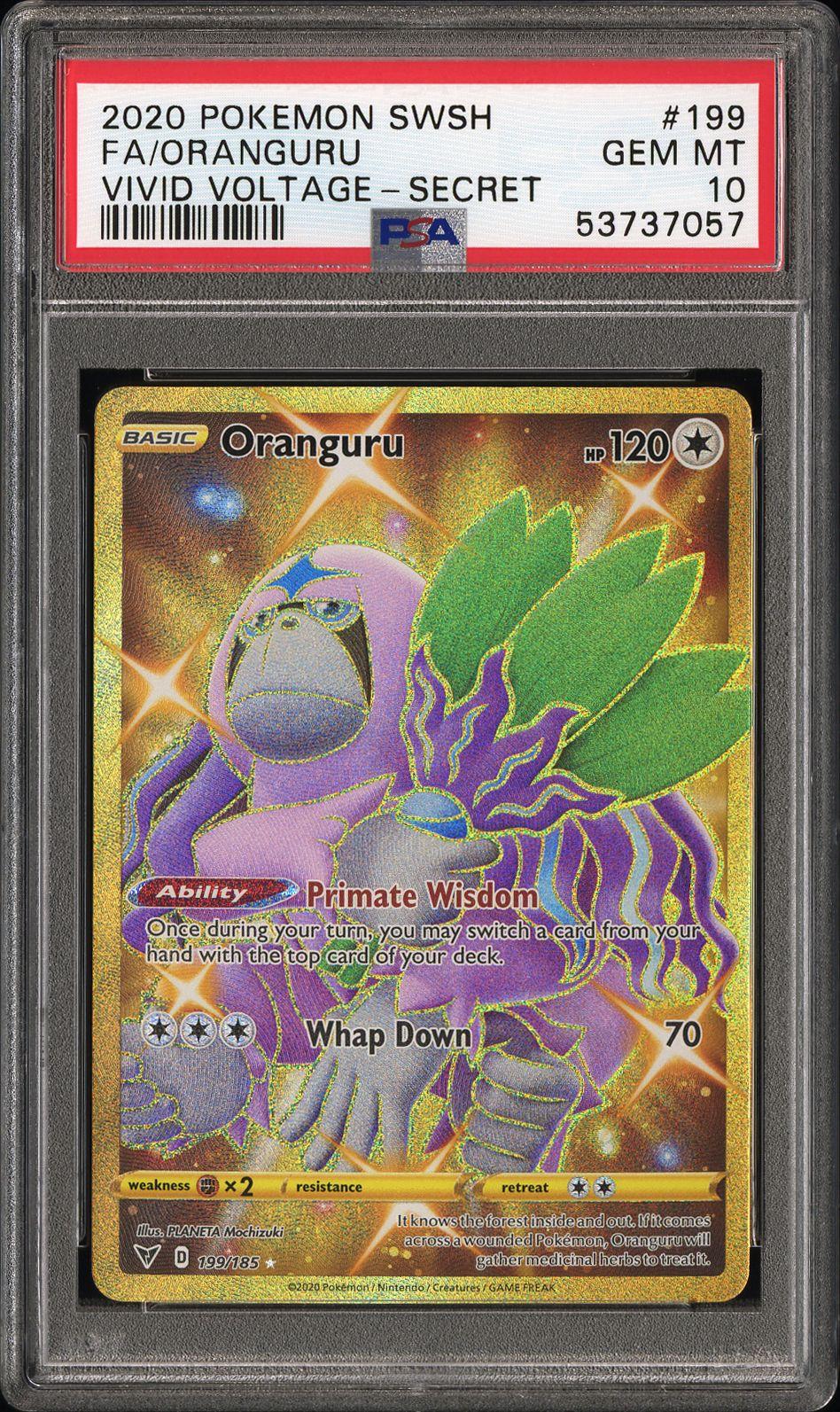 Fa/Oranguru 2020 Pokemon Sword & Shield Vivid Voltage #199 PSA 10 - Front