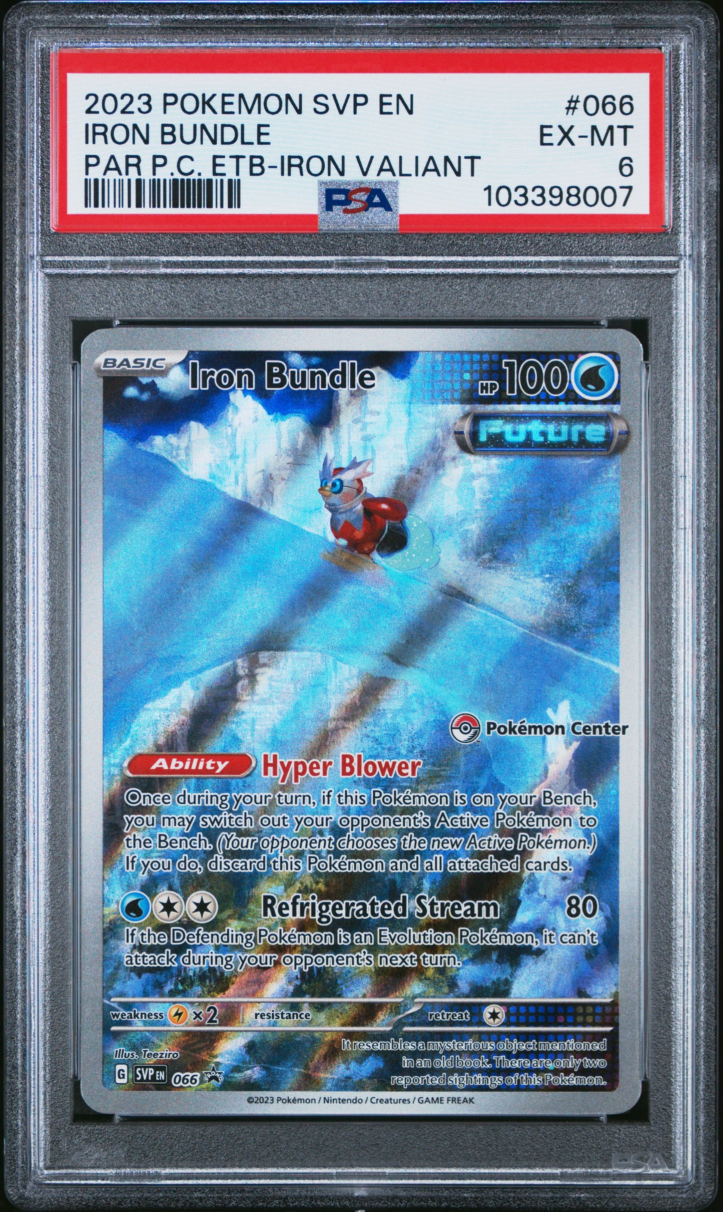 Iron Bundle 2023 Pokemon Svp En-Sv Black Star Promo #066 Iron Valiant PSA 6 - Front