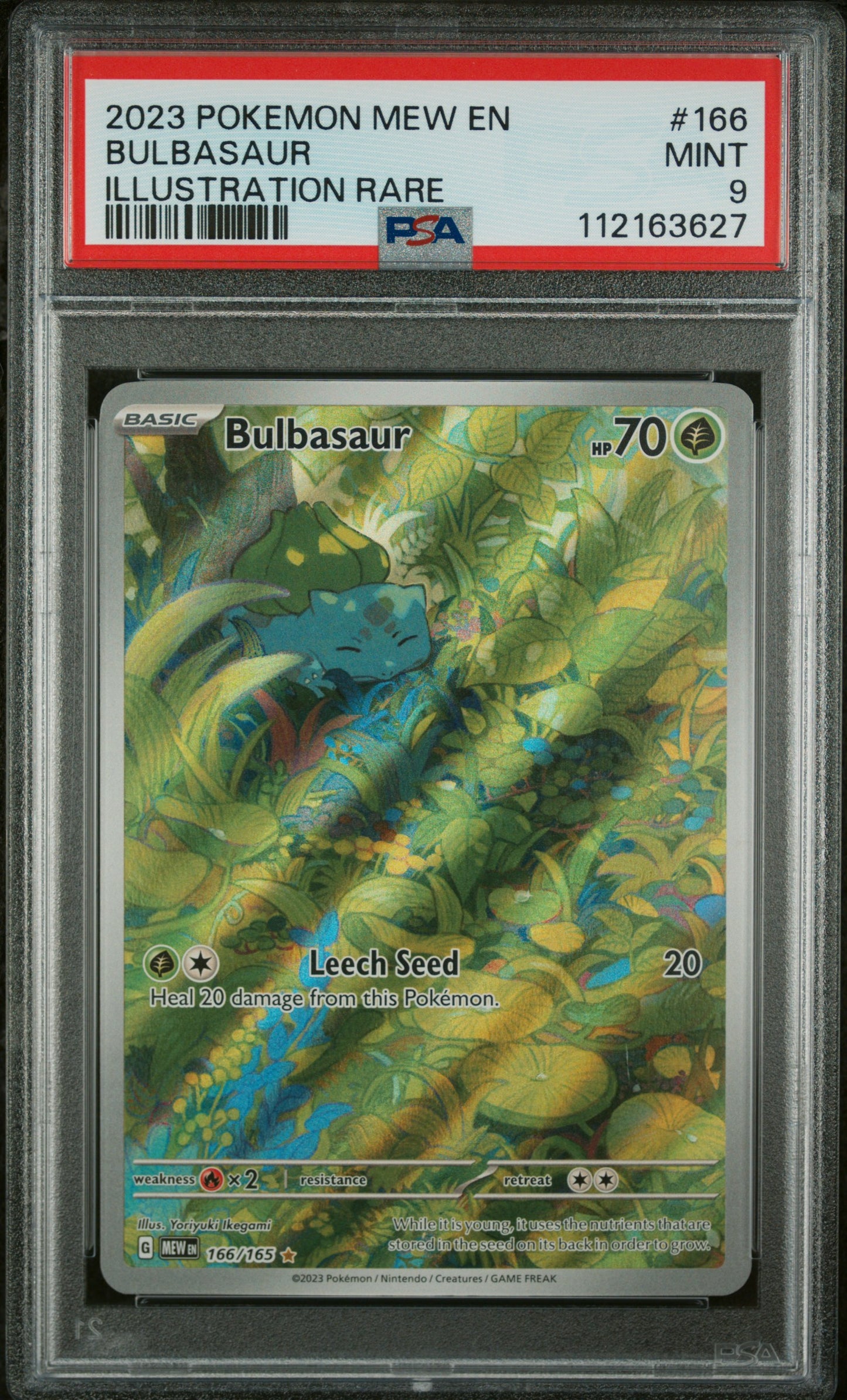 Bulbasaur 2023 Pokemon Mew En-151 #166 Illustration Rare PSA 9