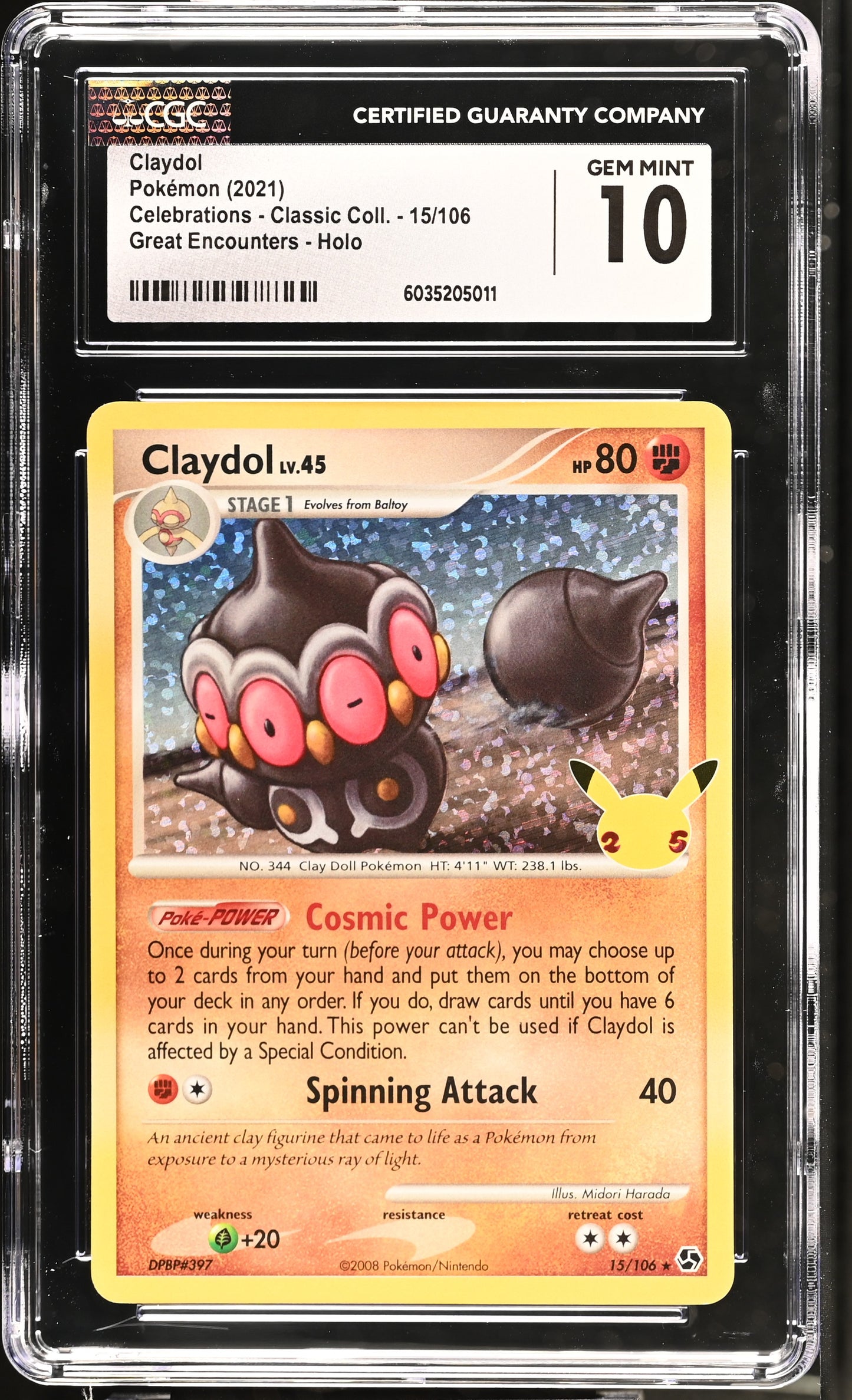 Claydol 2021 Celebrations - Classic Coll. #15/106 CGC 10