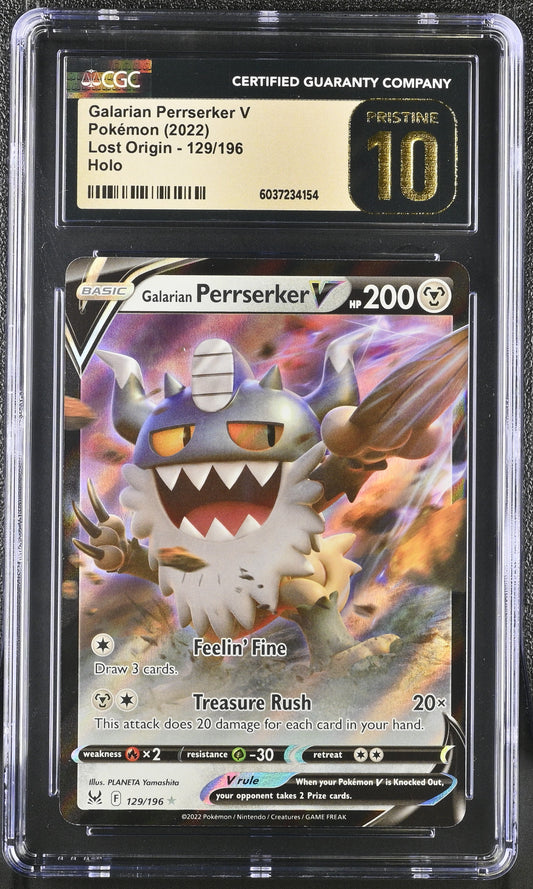 Galarian Perrserker V 2022 Lost Origin #129/196 CGC 10