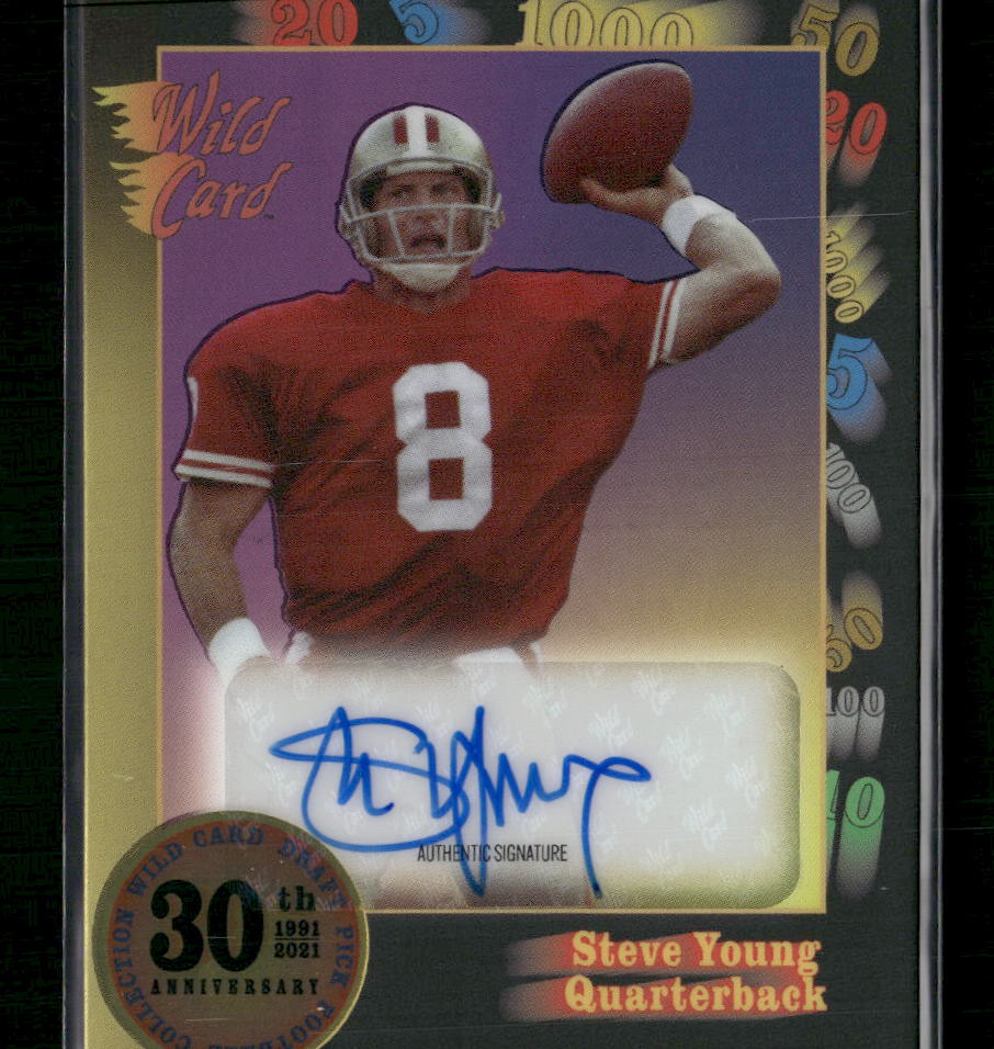 Steve Young 2021 Wild Card 30th Anniversary #30TH-30 Autographs Black