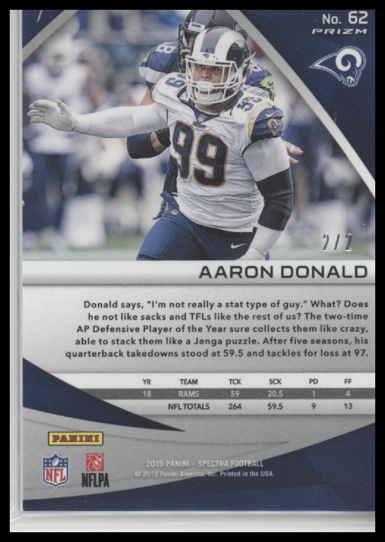 Aaron Donald Los Angeles Rams 2021 Panini Spectra Nebula /2