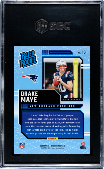 Drake Maye 2024 Donruss #16 Retro SGC 10