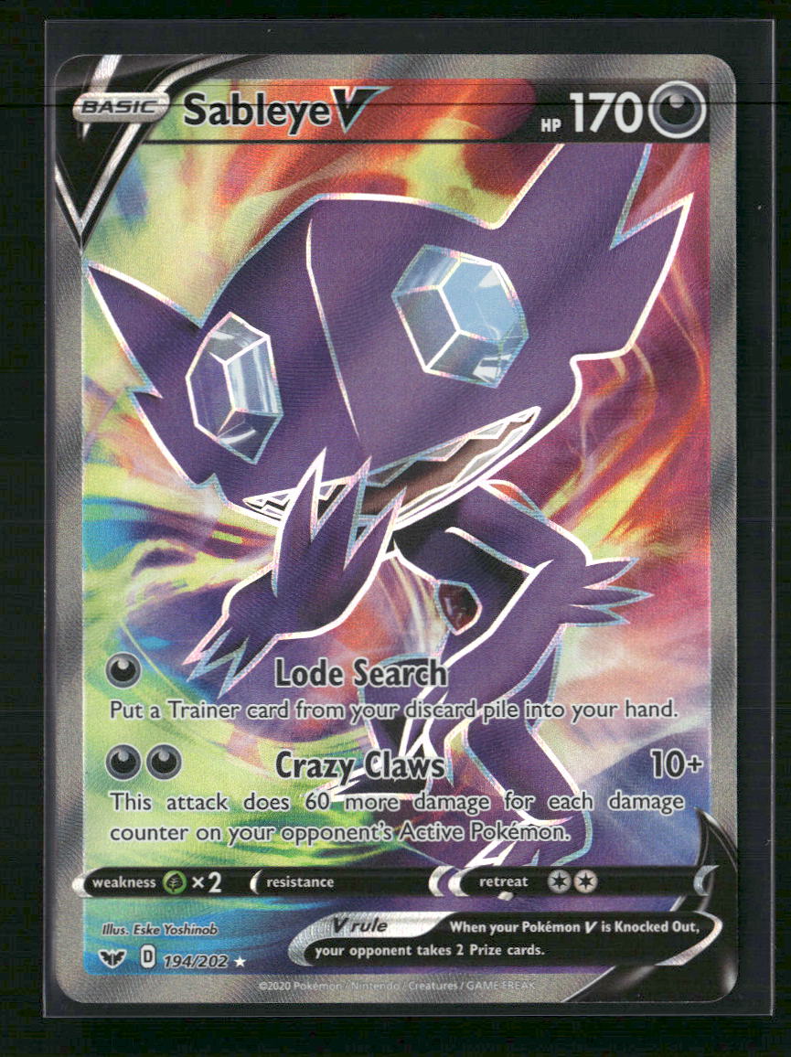 Sableye V (Full Art) SWSH01: Sword & Shield Base Set #194/202