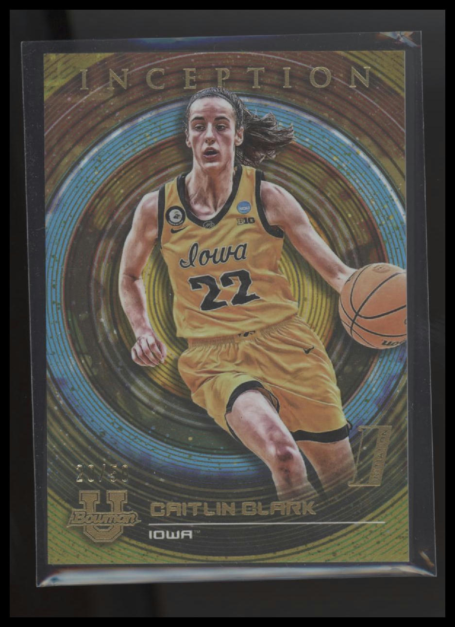 Caitlin Clark 2022-23 Bowman University Inception #68 Gold Foil #/50