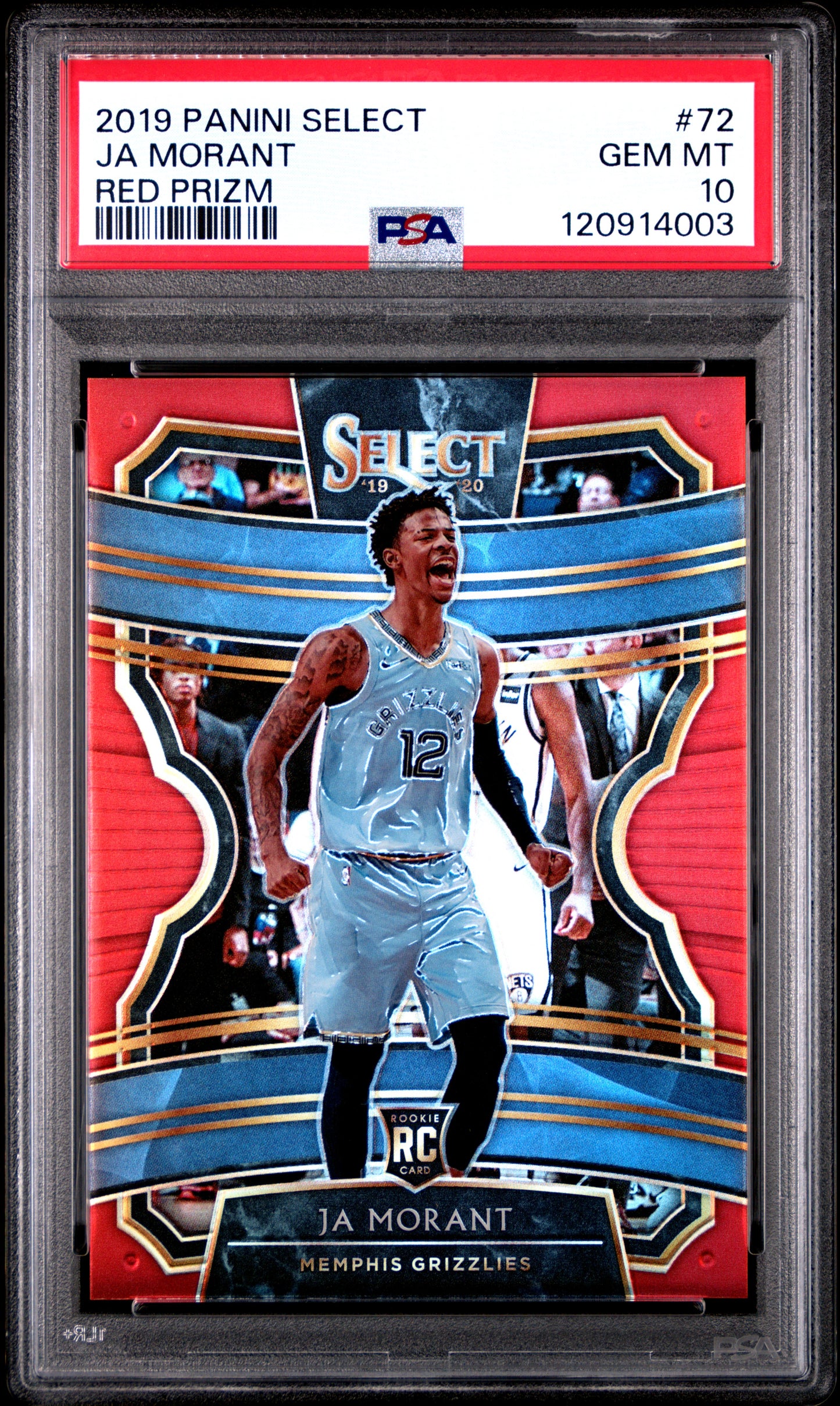 Ja Morant 2019 Panini Select #72 Red Prizm PSA 10
