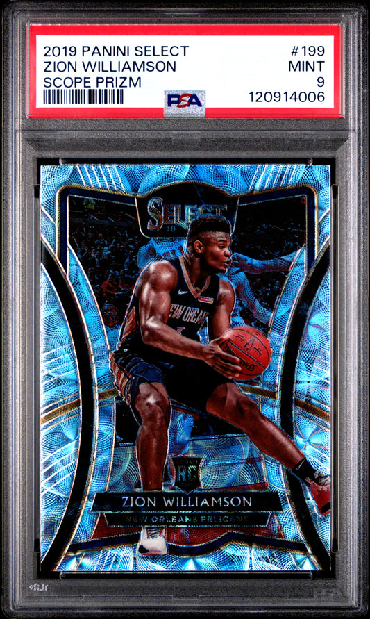 Zion Williamson 2019 Panini Select #199 Scope Prizm PSA 9