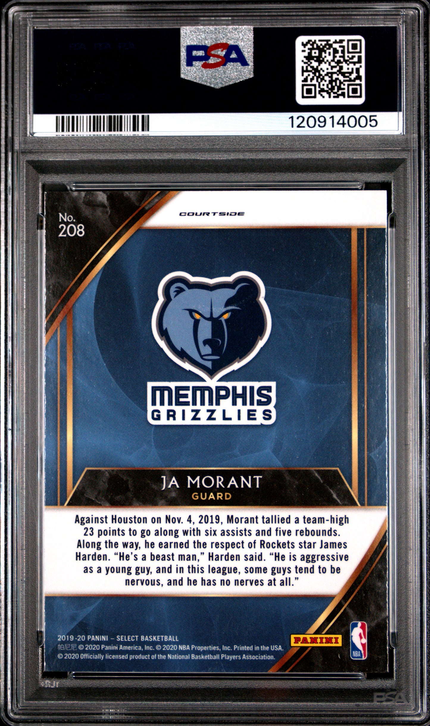 Ja Morant 2019 Panini Select #208 PSA 10