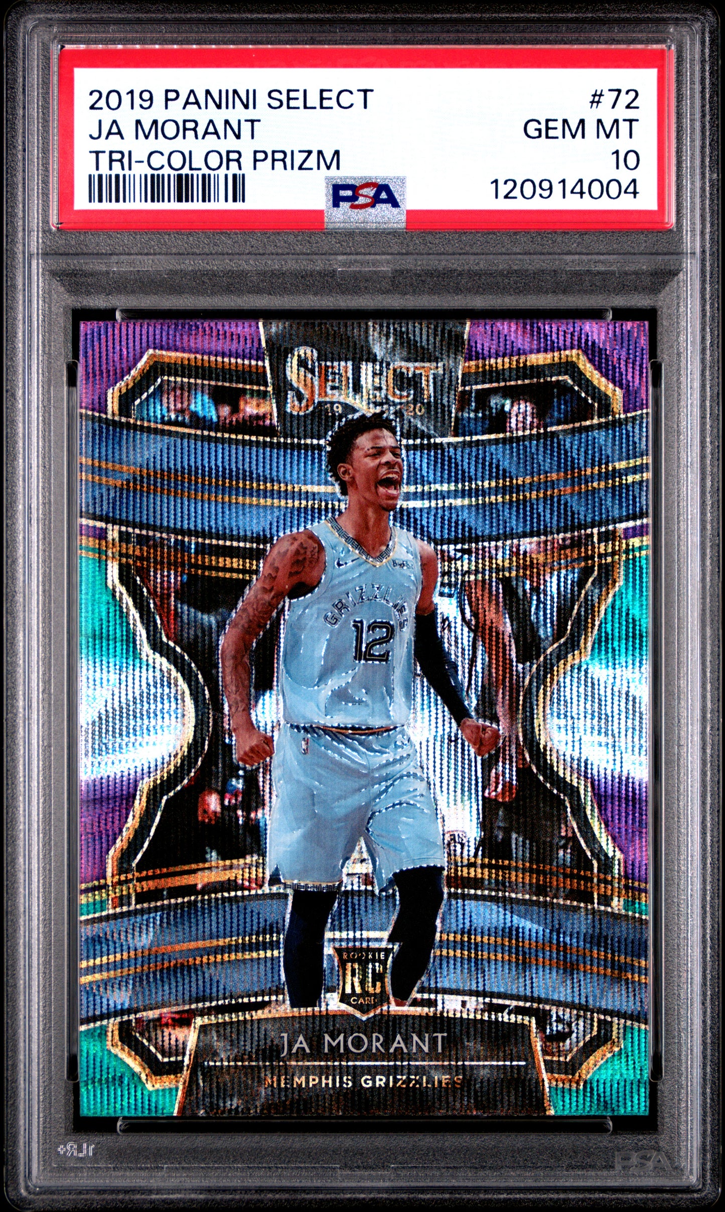 Ja Morant 2019 Panini Select #72 Tri-Color Prizm PSA 10