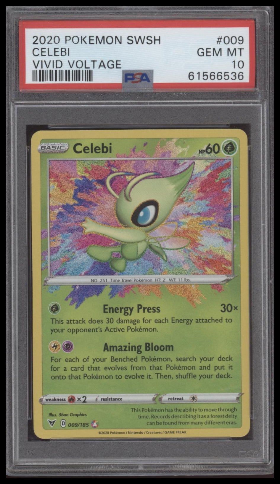 Celebi 2020 Pokemon Sword & Shield Vivid Voltage #009 Vivid Voltage PSA 10