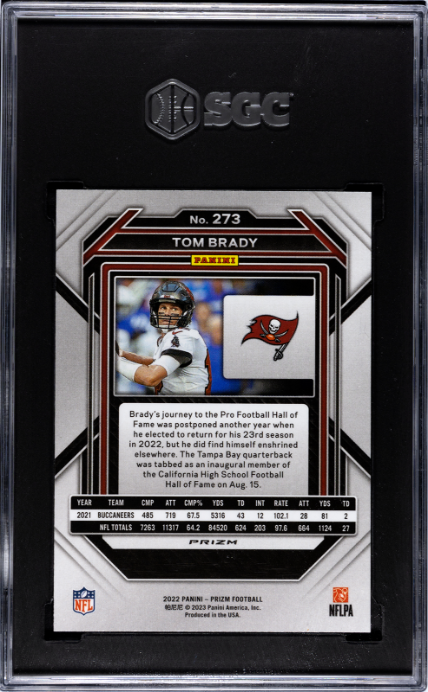 Tom Brady 2022 Panini Prizm #273 Silver Prizm SGC 8