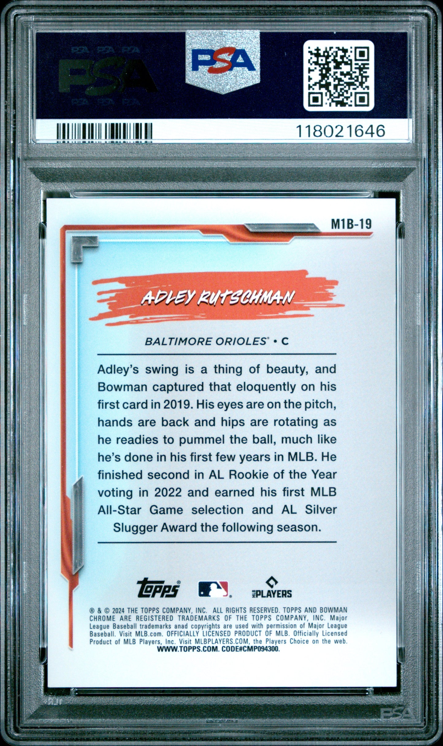 Adley Rutschman 2024 Bowman Chrome Mega Box #19 My 1st Bowman-Gold Ref PSA 10