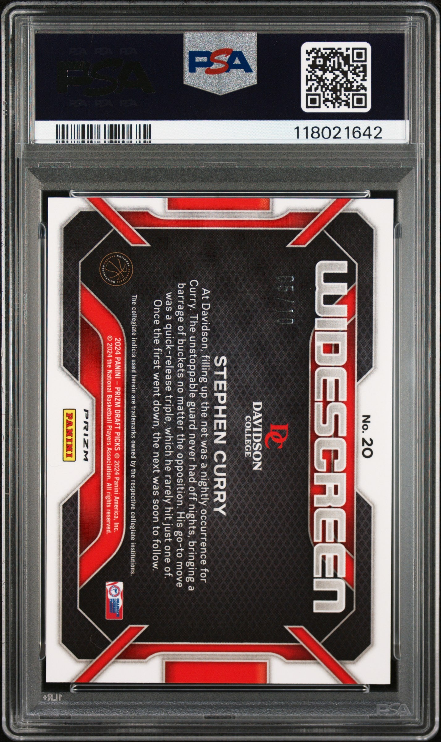 Stephen Curry 2024 Panini Prizm Draft Picks #20 Widescreen-Gold Prizm PSA 9