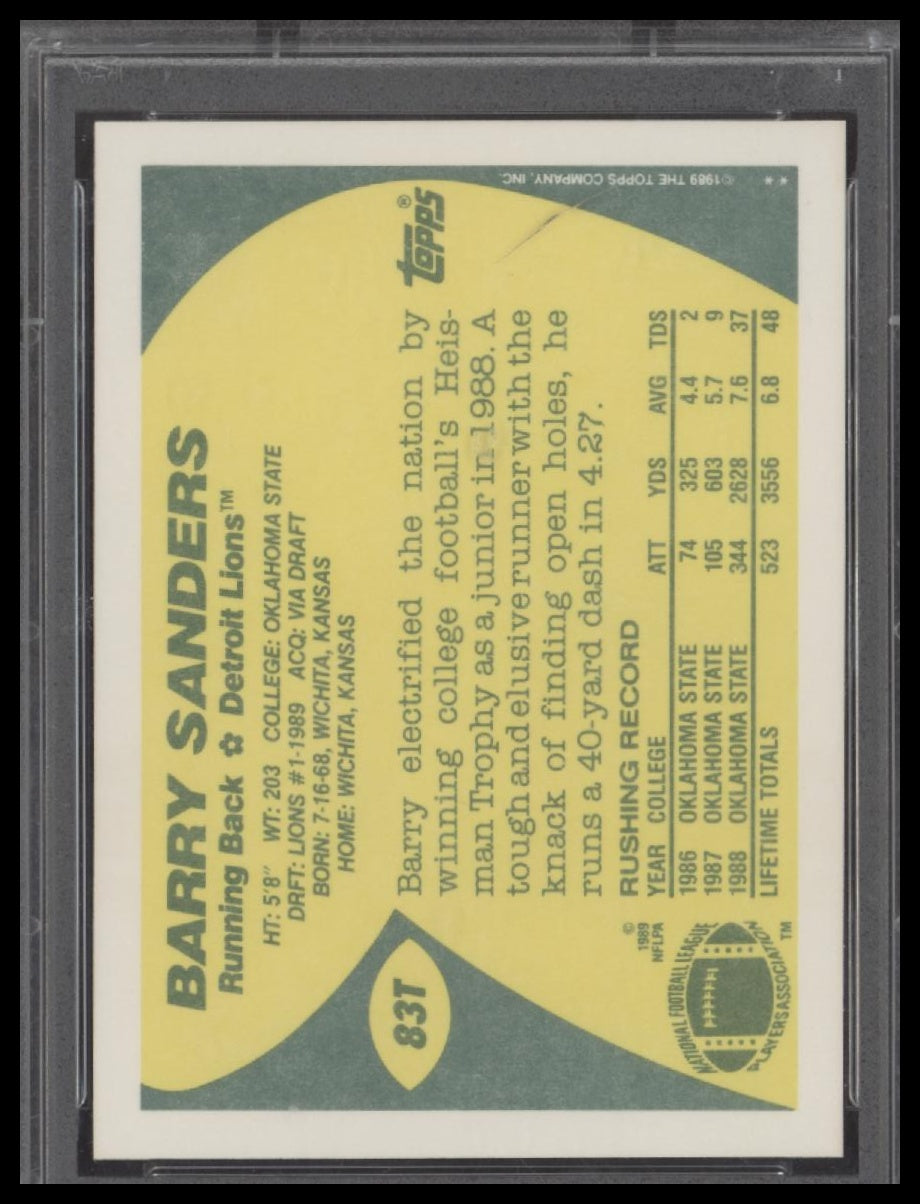 Barry Sanders 1989 Topps Traded #83T PSA 9