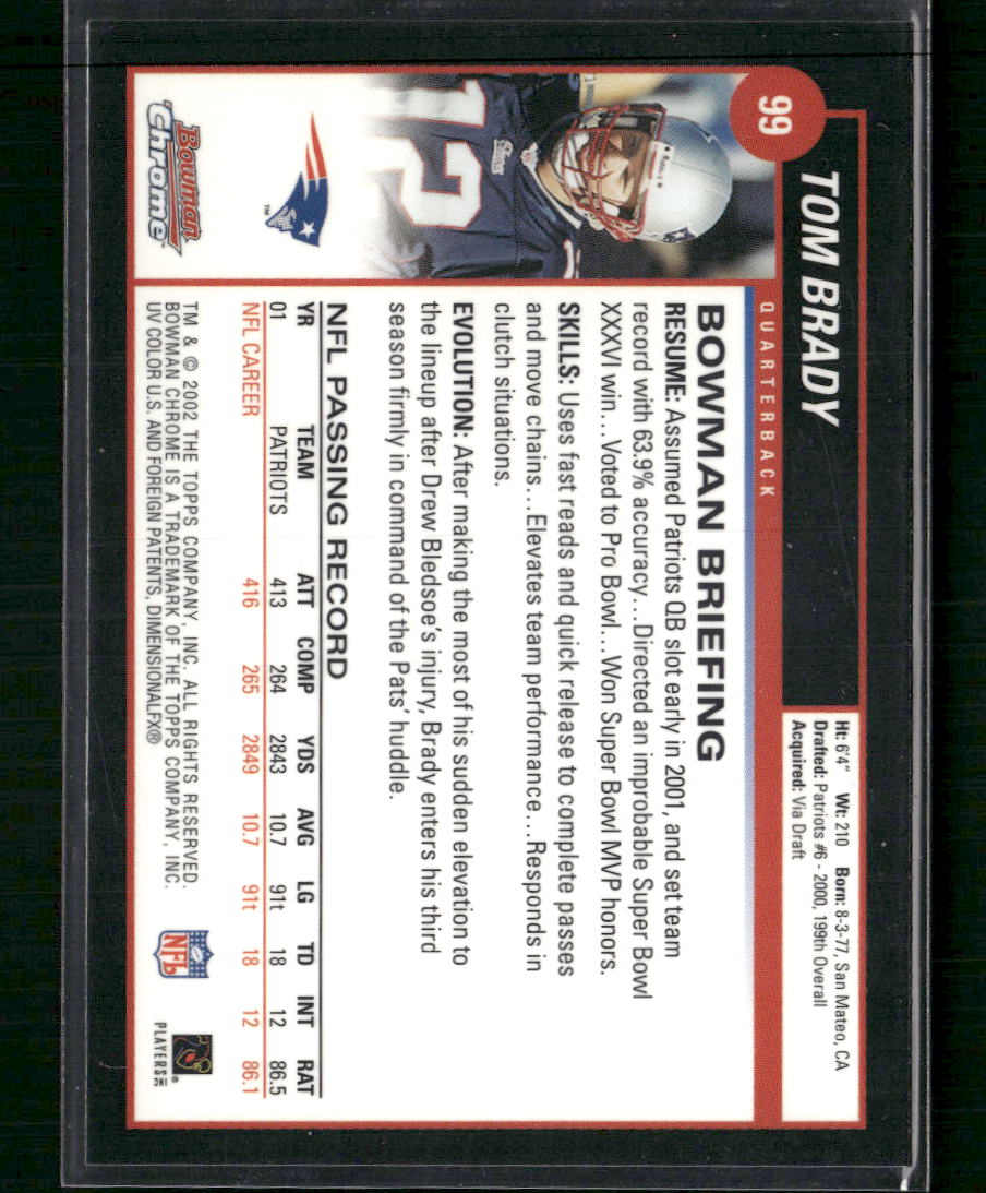 Tom Brady 2002 Bowman Chrome #99