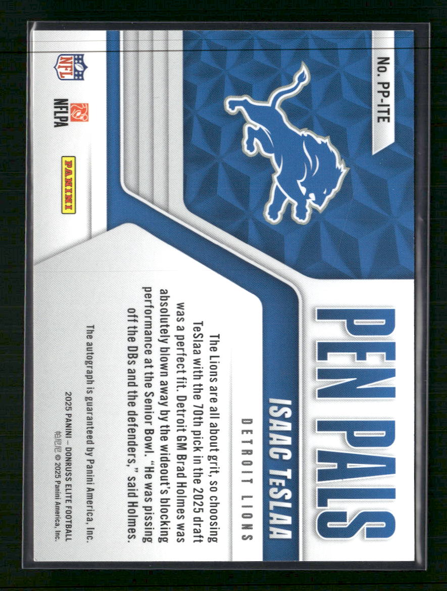 Isaac TeSlaa 2025 Donruss Elite #PP-ITE Pen Pals Blue Ink