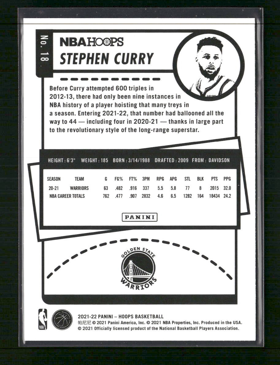 Stephen Curry 2021-22 Hoops #18 Teal Explosion