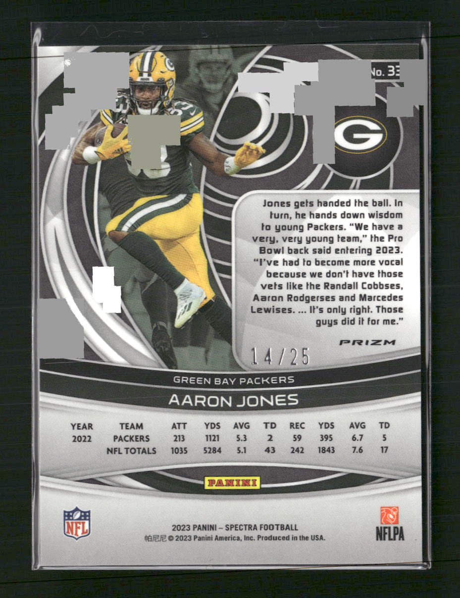 Aaron Jones 2023 Panini Spectra #33 Meta #/25
