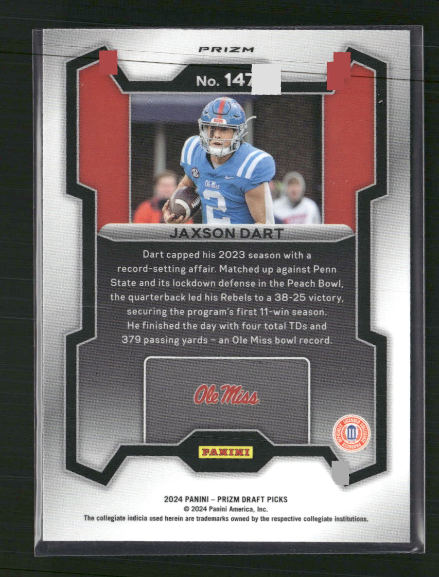 Jaxson Dart 2024 Panini Prizm Draft Picks #147 Red Ice