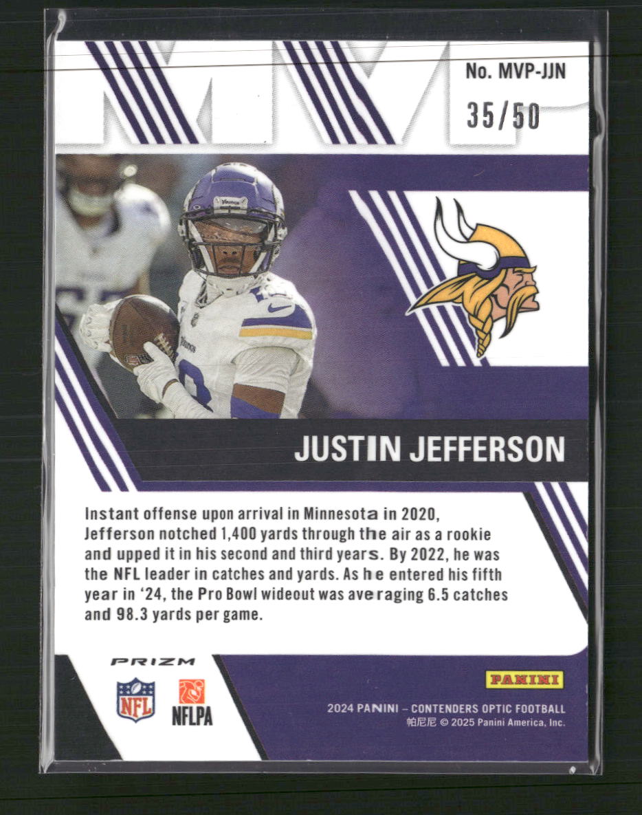 Justin Jefferson 2024 Panini Contenders Optic #MVP-JJN Contenders Orange #/50