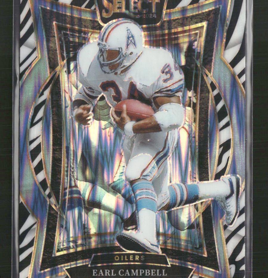 Earl Campbell 2024 Panini Select #54 Zebra Prizm