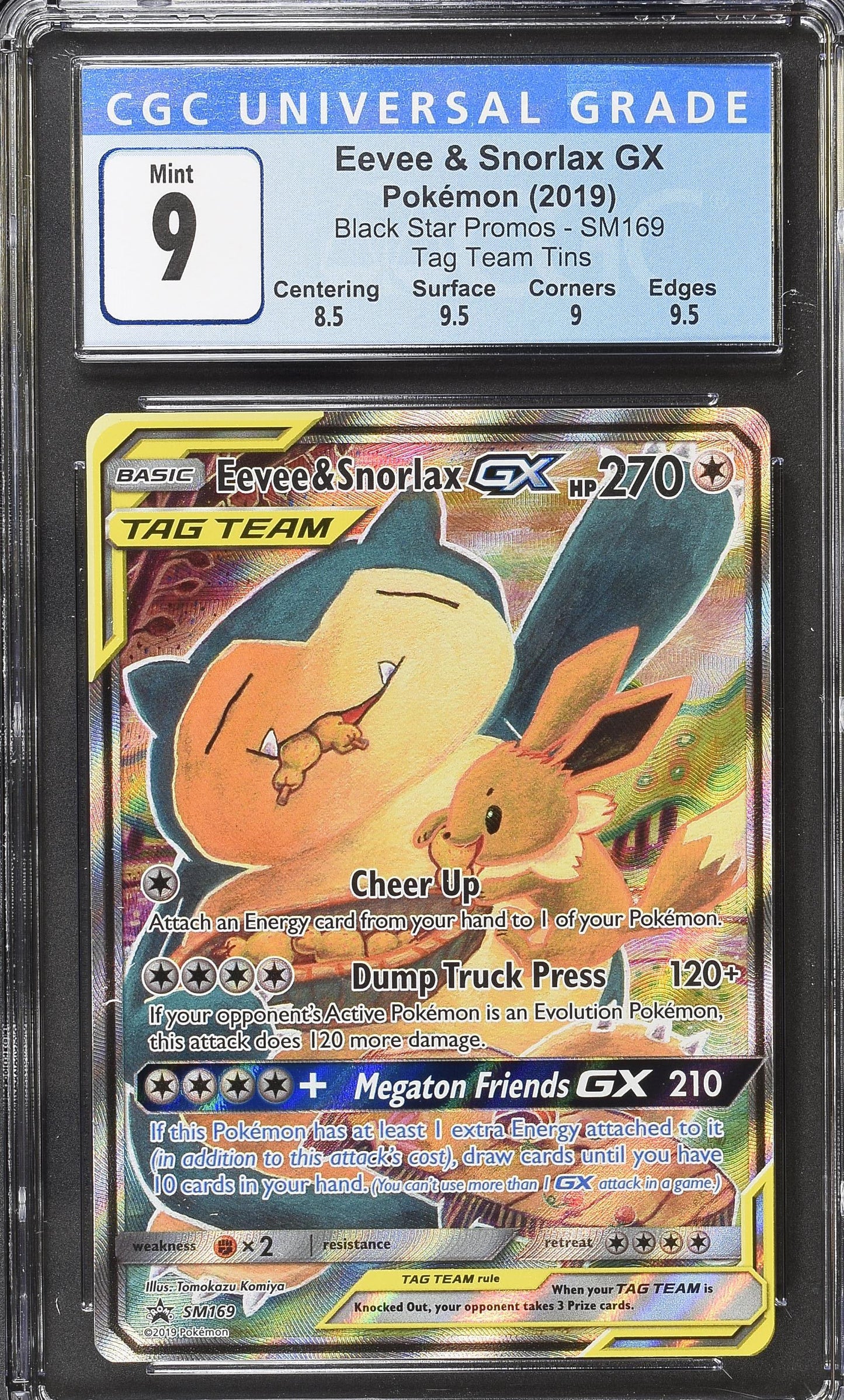 Eevee & Snorlax GX 2019 Black Star Promos #SM169 CGC 9