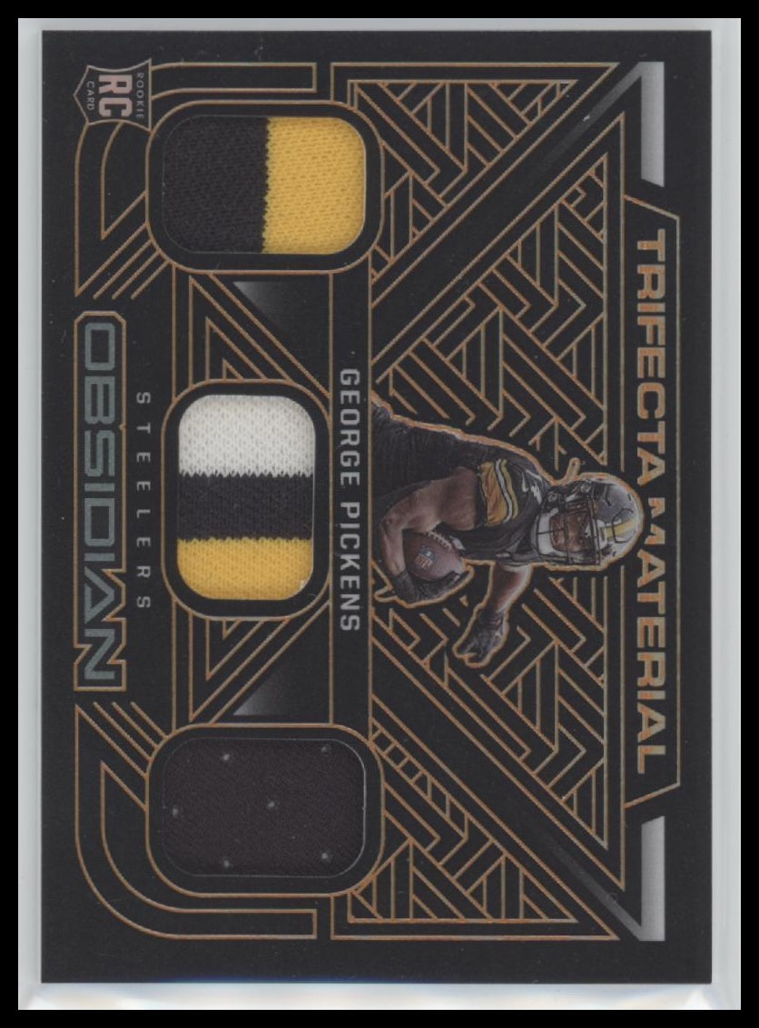 George Pickens 2022 Panini Obsidian #TFM-GPI Trifecta Electric Etch Orange #/75
