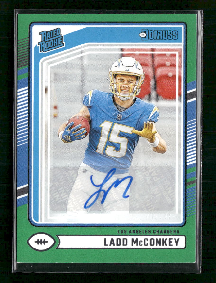 Ladd McConkey 2024 Donruss #328 Rated Rookies Autograph
