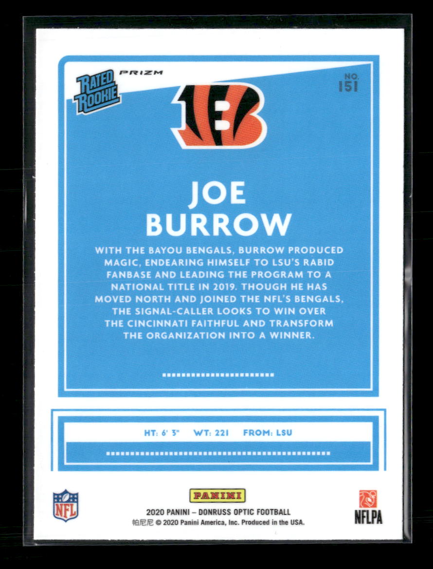 Joe Burrow 2020 Donruss Optic #151 Bronze